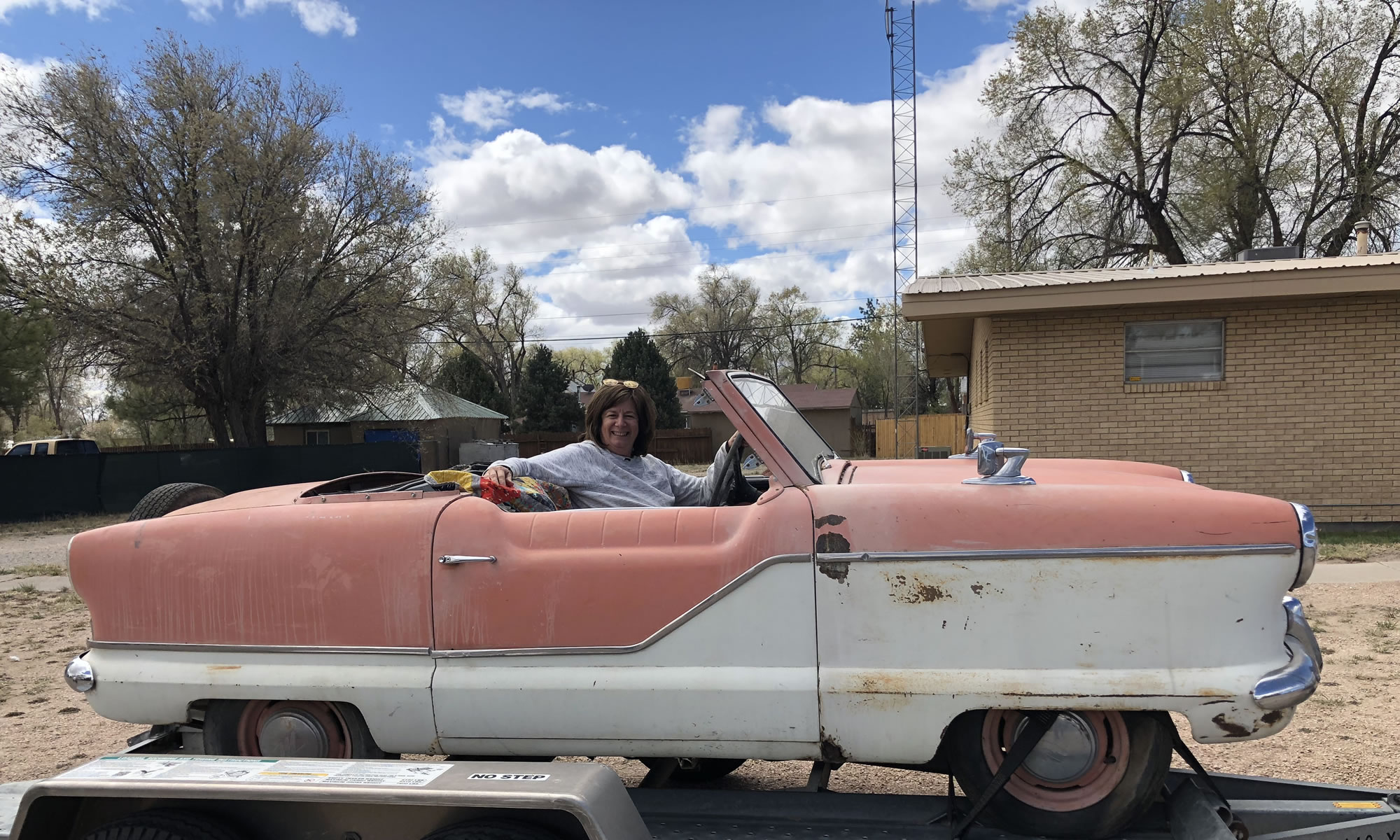 Natalie in her new 56 convertible